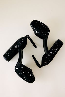 By Anthropologie Escarpins à plateforme en velours étoilé