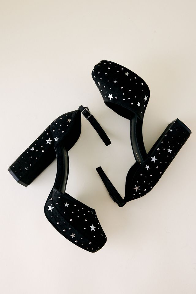 By Anthropologie Velvet Star Platform Heels #2
