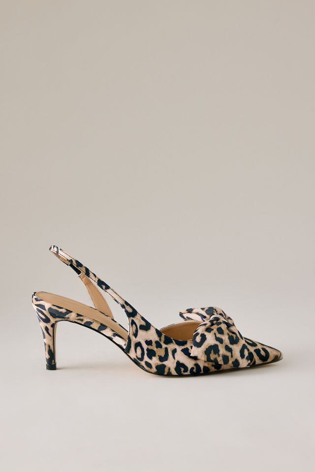 Tacones Destalonados con Lazo de Satén de Leopardo By Anthropologie #1