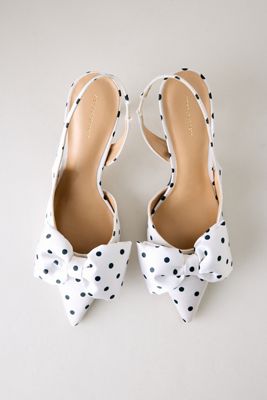 Tacones Destalonados con Lazo de Satén de Lunares By Anthropologie
