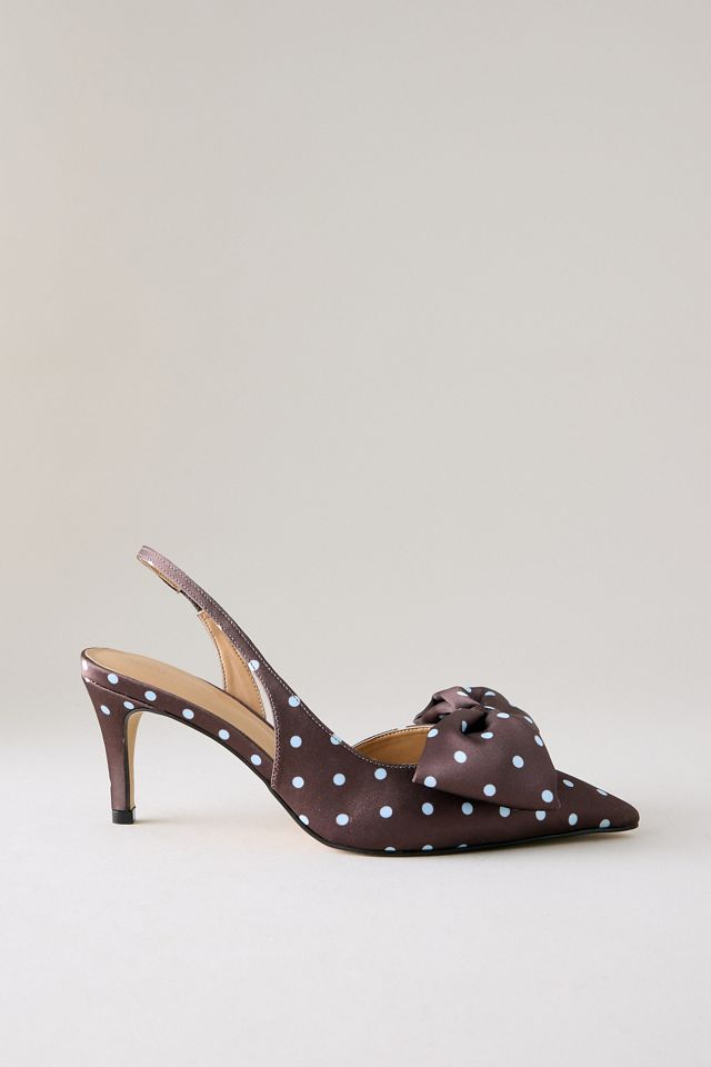 Tacones Destalonados con Lazo de Satén de Lunares By Anthropologie #1
