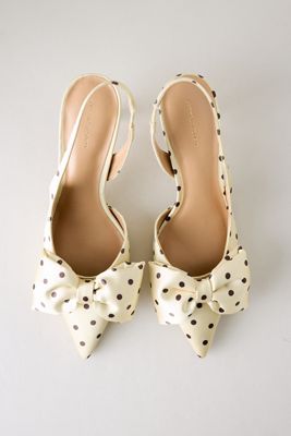 Tacones Destalonados con Lazo de Satén de Lunares By Anthropologie