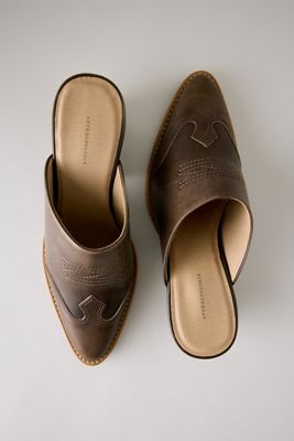 By Anthropologie Western Mule Heels