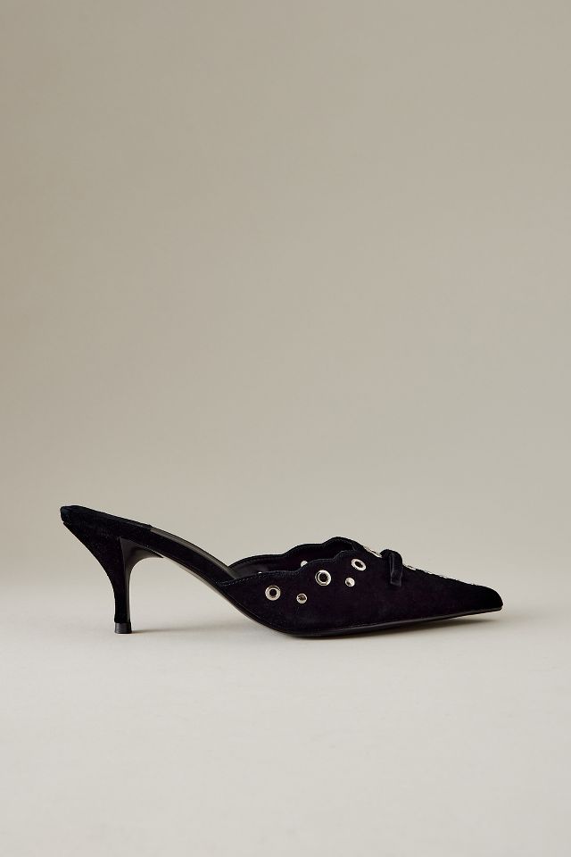 Black 2024 scalloped heels