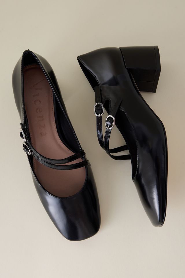 Vicenza Asymmetric-Strap Mary Jane Heels #1