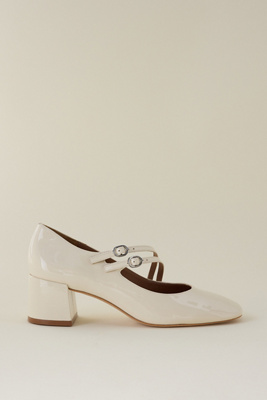 Vicenza Asymmetric-Strap Mary Jane Heels