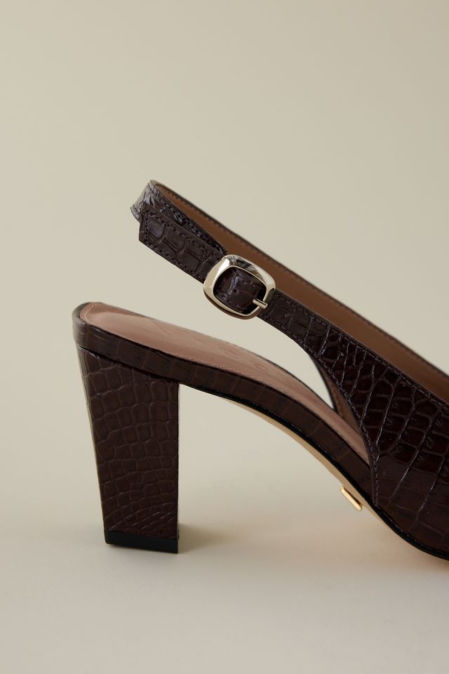 Vicenza Square-Toe Slingback Heels #1