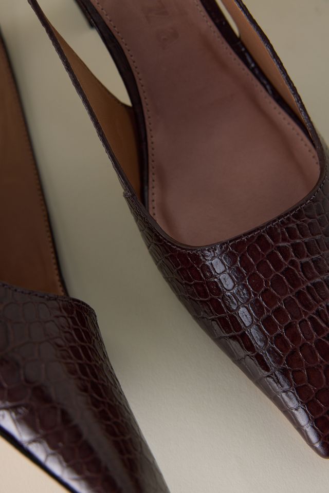 Vicenza Square-Toe Slingback Heels #2