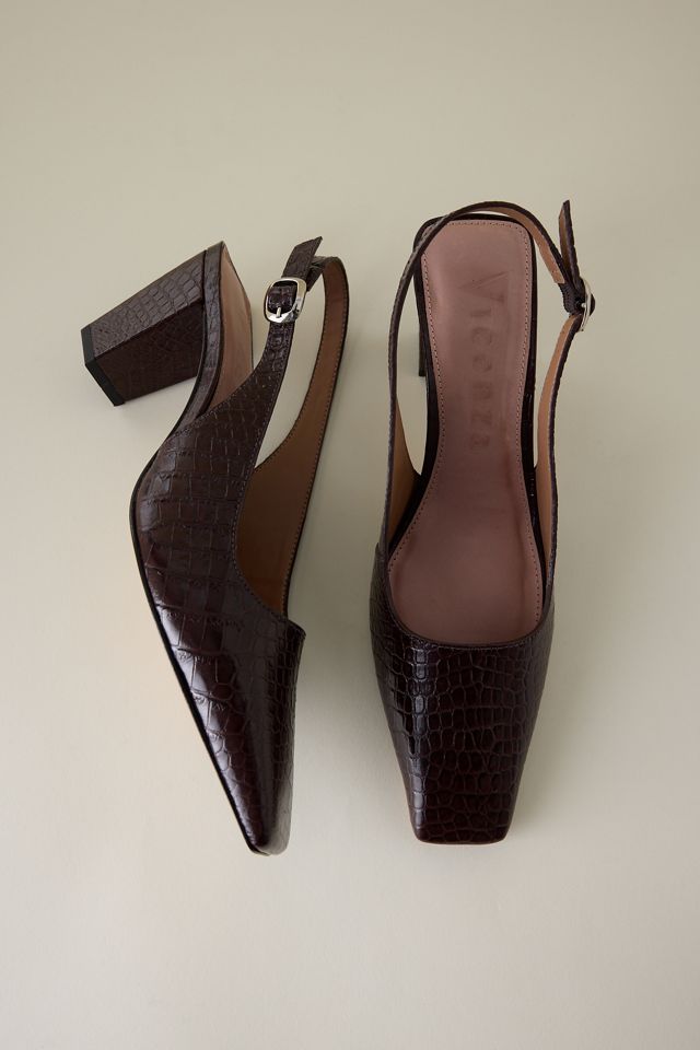 Vicenza Square-Toe Slingback Heels #3