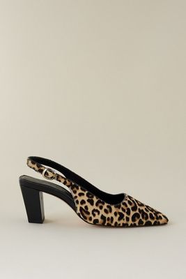 Vicenza Square-Toe Slingback Heels