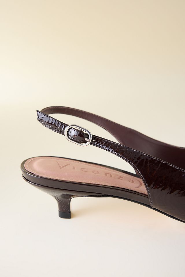 Vincenza Peep-Toe Slingback Heels #2