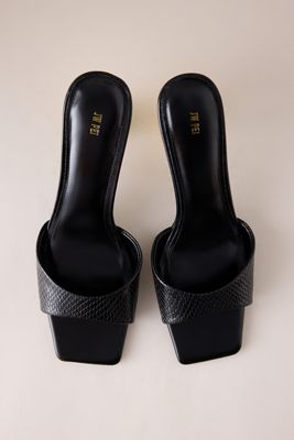 Mules à talons en faux serpent Hannah JW PEI