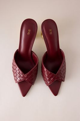 Mules à talon sphérique tissé Ellie JW PEI
