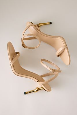 Sandales à talon en métal doré Alivia JW PEI