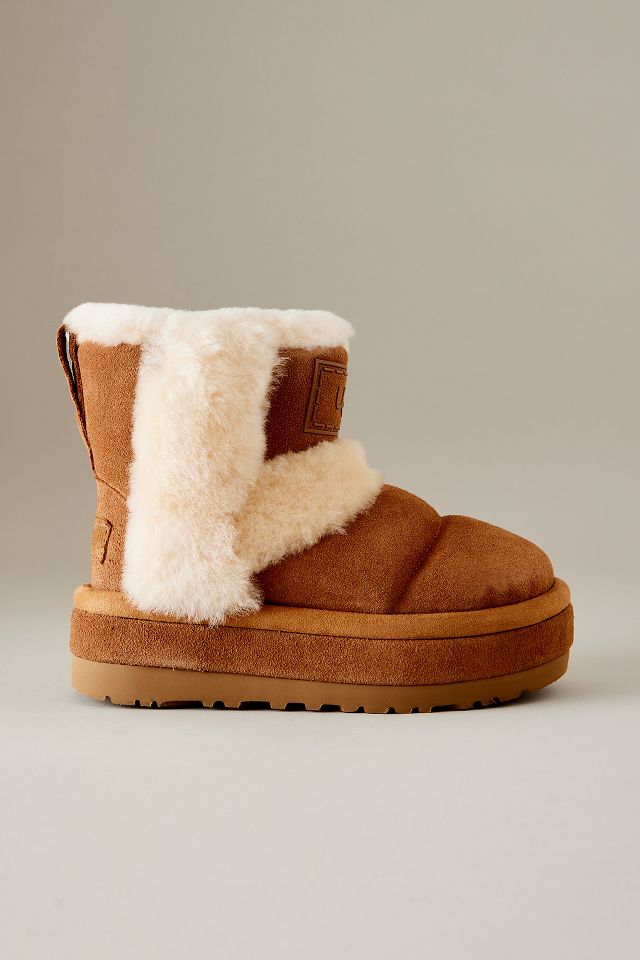 Ugg fluff bow hot sale mini classic boot