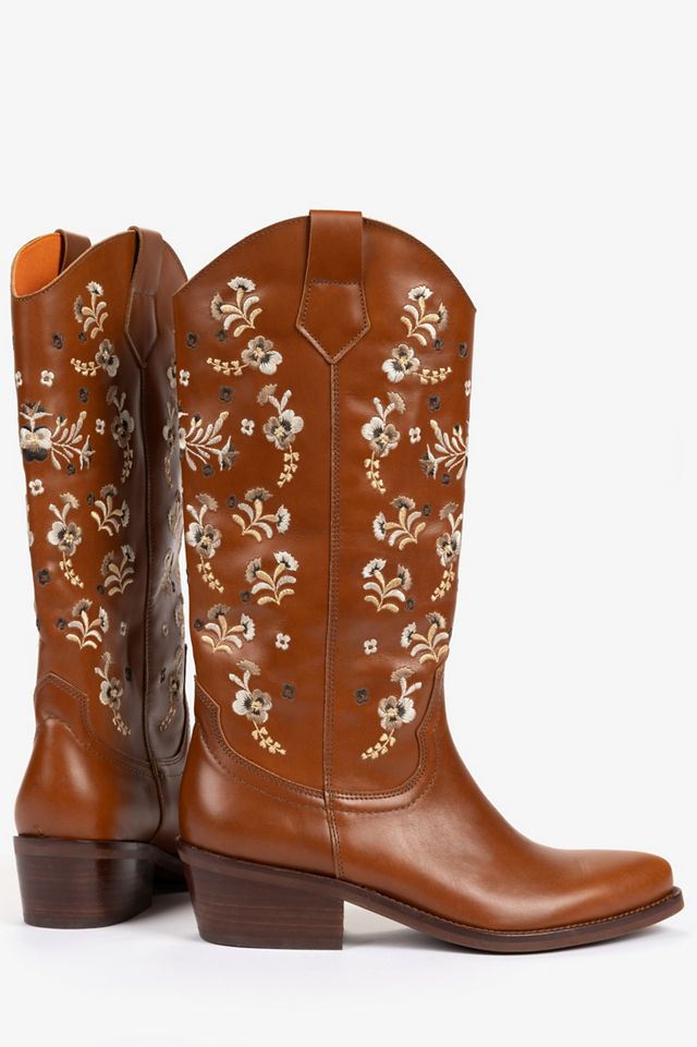 Penelope Chilvers Goldie Embroidered Leather Cowboy Boots  #1