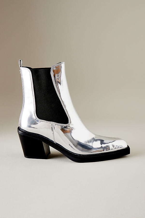 Mindy Liquid Silver Metallic Ankle Boots