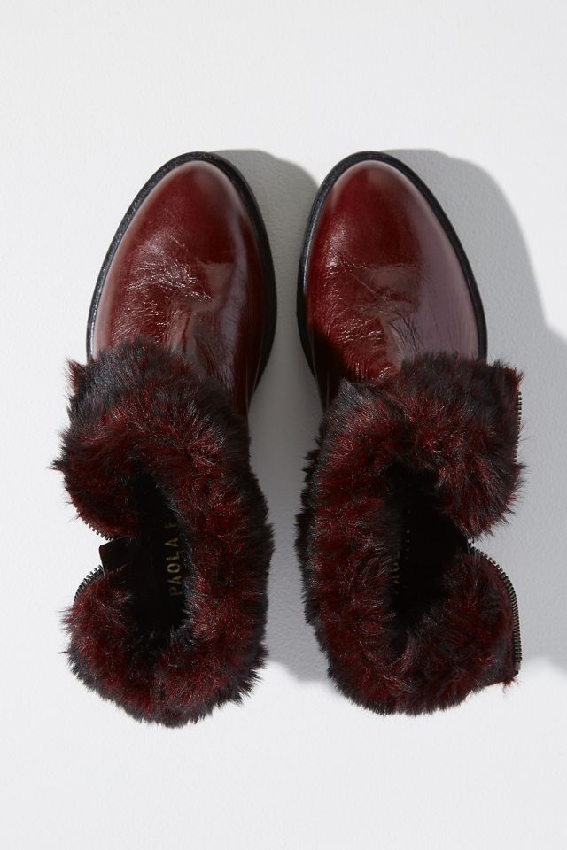 Faux Fur-Lined Leather Boots #1