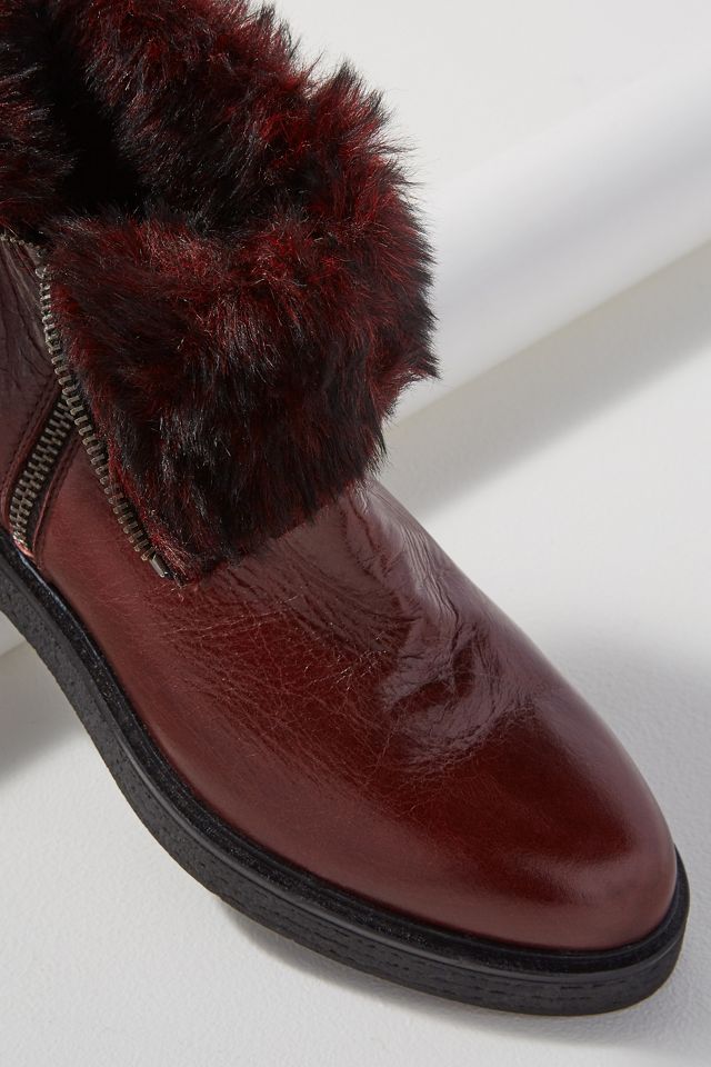 Faux Fur-Lined Leather Boots #2