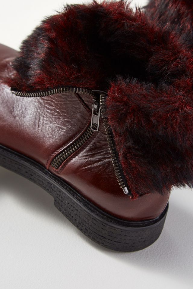 Faux Fur-Lined Leather Boots #3