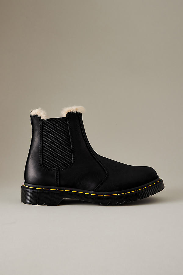 Dr. Martens Leonore Faux Fur-Lined Burnished Leather Chelsea Boots