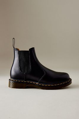 Dr. Martens' Dr. Martens 2976 Yellow-stitch Smooth Leather Chelsea Boots In Black