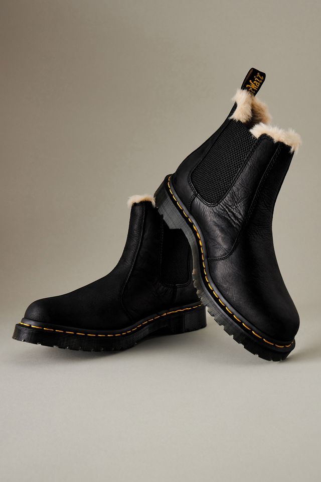Stivali Chelsea in Pelle Foderati in Pelliccia Sintetica Dr. Martens 2976 Leonore II #2