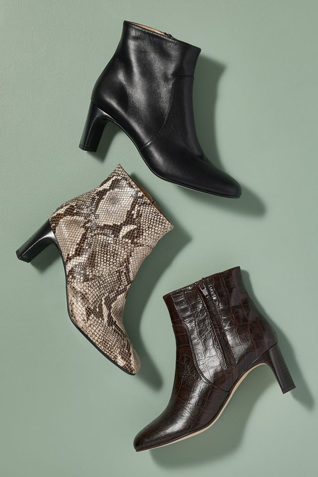 Croc-Effect Leather Ankle Boots #5