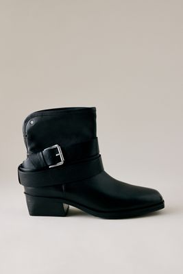 Bronx Brodey Buckle Leather Ankle Boots