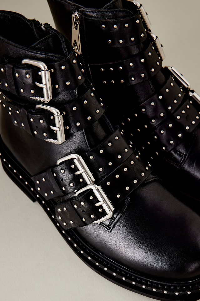 Studded hot sale buckle boots