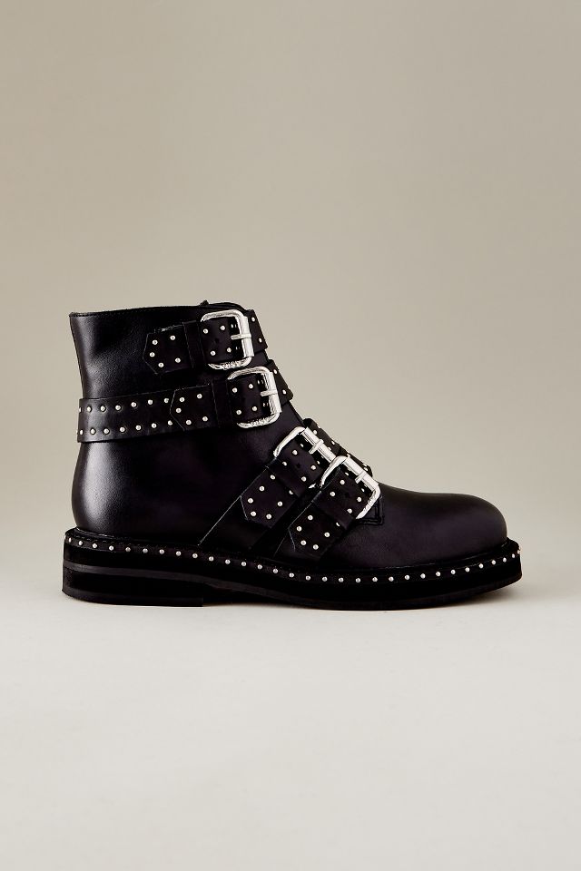 Stud buckle ankle on sale boots