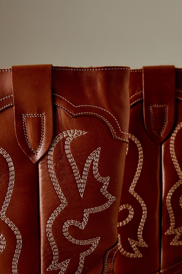 By Anthropologie Suede Leather Western Cowboy Boots #1