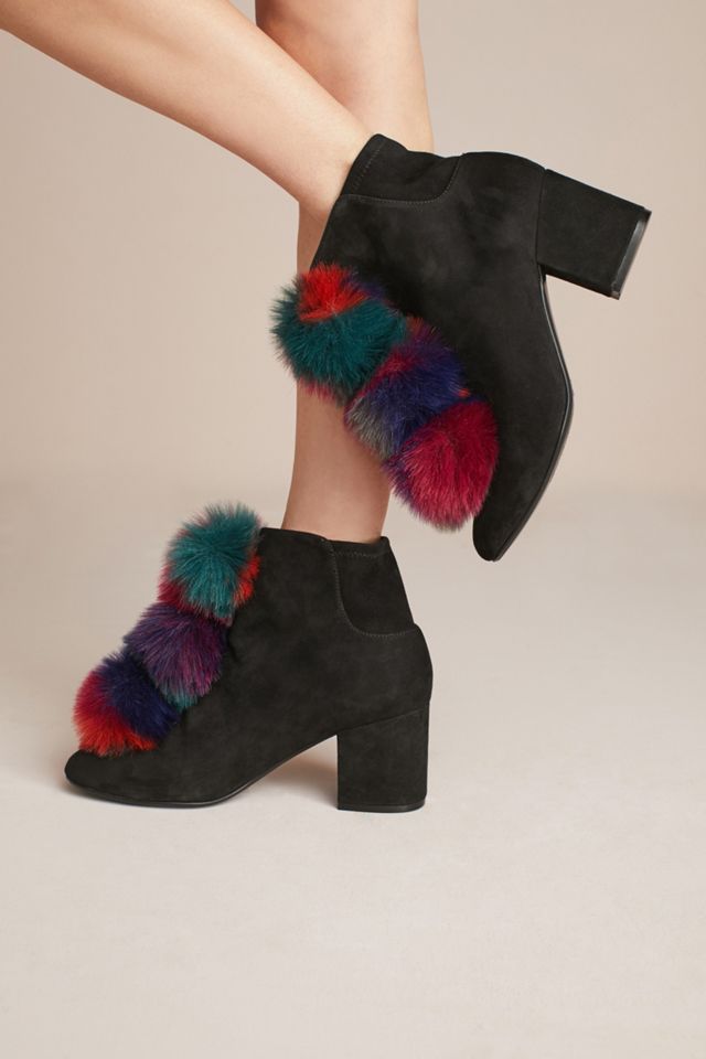 Cecelia New York Faux Fur Pom Front Booties #1