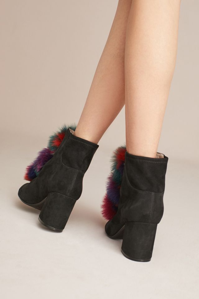 Cecelia New York Faux Fur Pom Front Booties #2