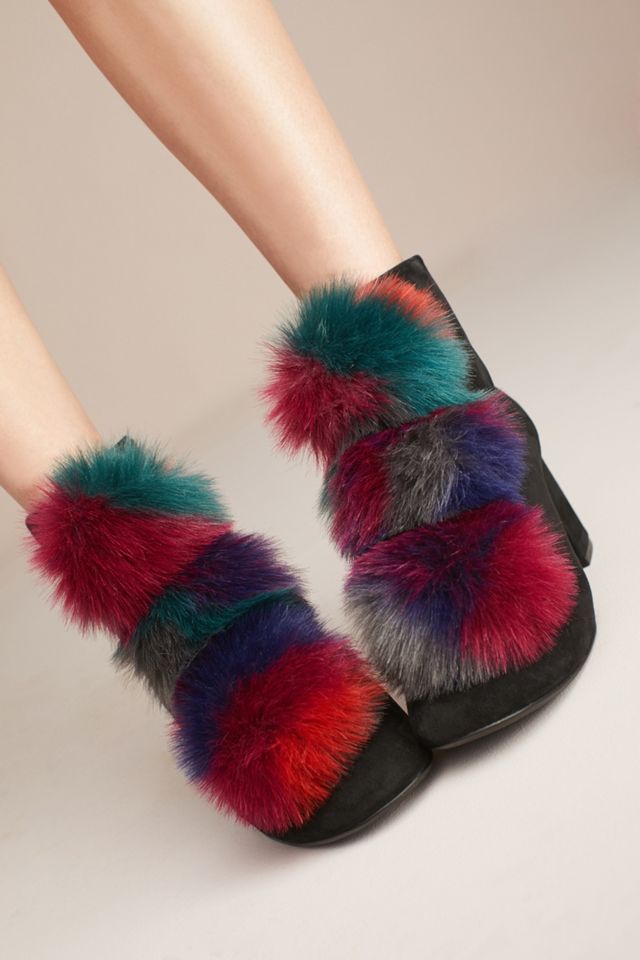 Cecelia New York Faux Fur Pom Front Booties #3