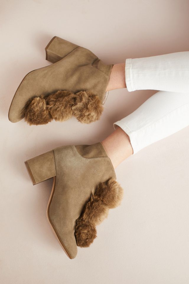 Cecelia New York Faux Fur Pom Front Booties #3