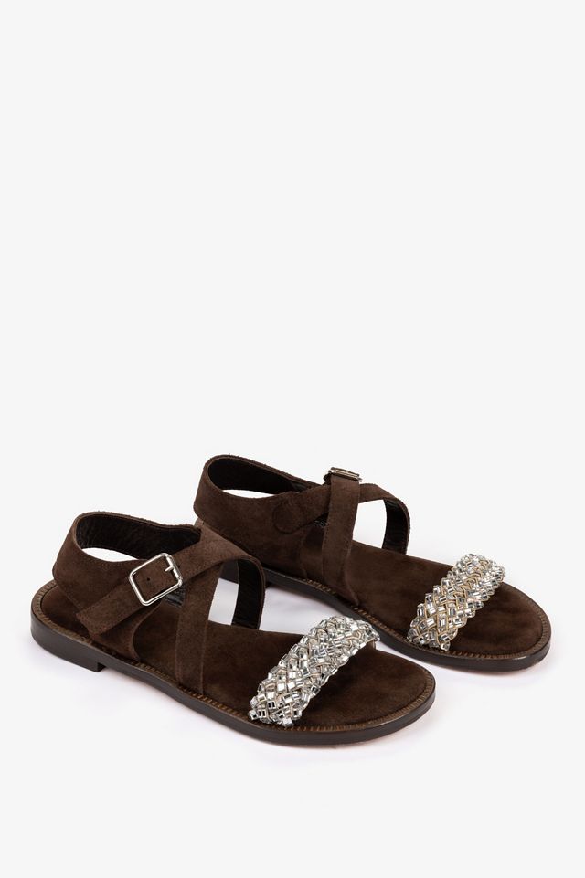 Penelope Chilvers Mortimer Diamante Suede Sandals #1