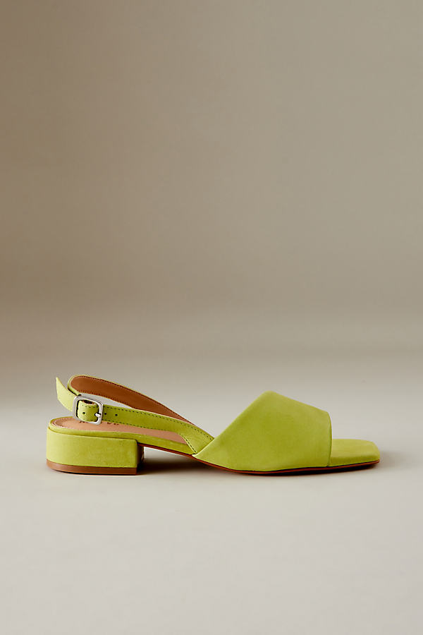 Maeve Asymmetrical-Strap Leather Slingback Sandals