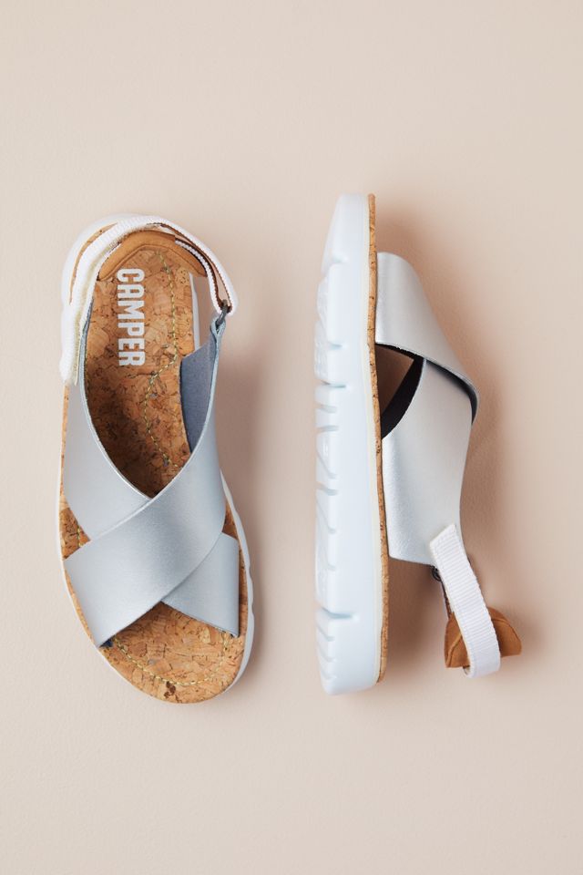 Camper Oruga Metallic Cross-Strap Sandals #1