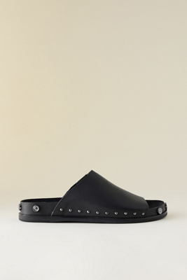 Kelsi Dagger Squish Stud Leather Slide Sandals In Black