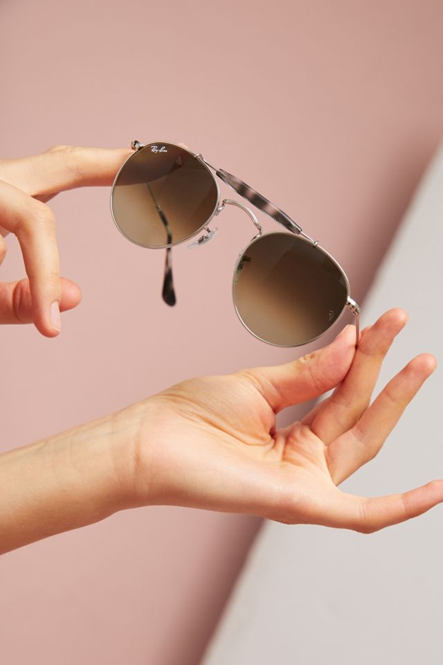 Ray-Ban Brow-Bar  Round Aviator Sunglasses #2