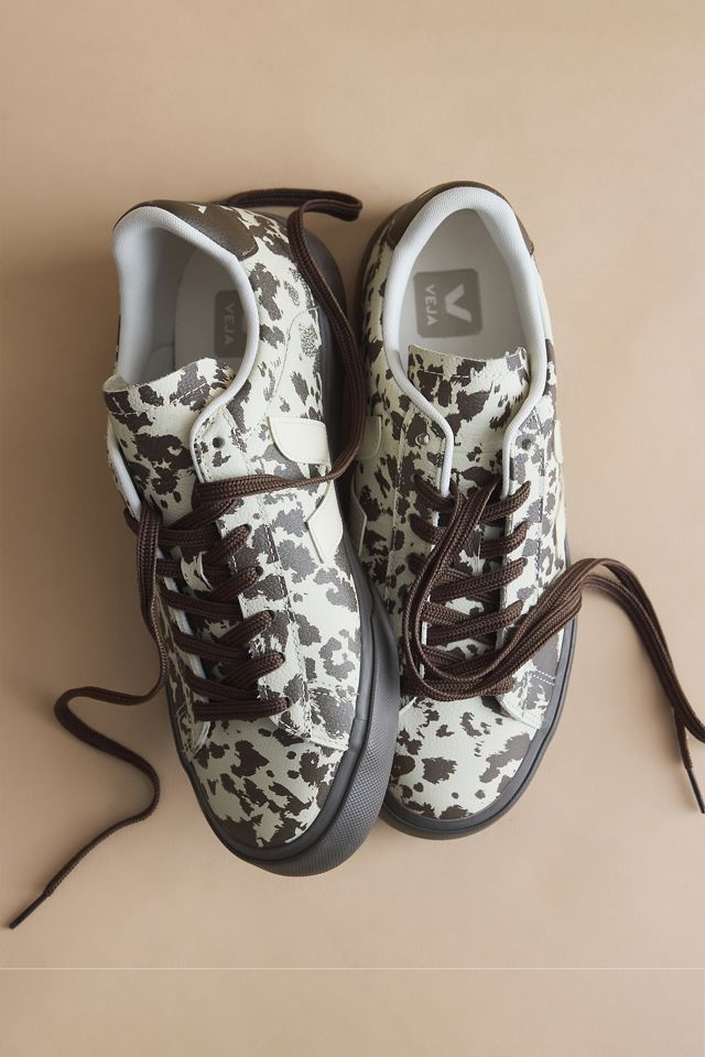 Zapatillas de Cuero con Estampado de Vaca Veja Campo #4
