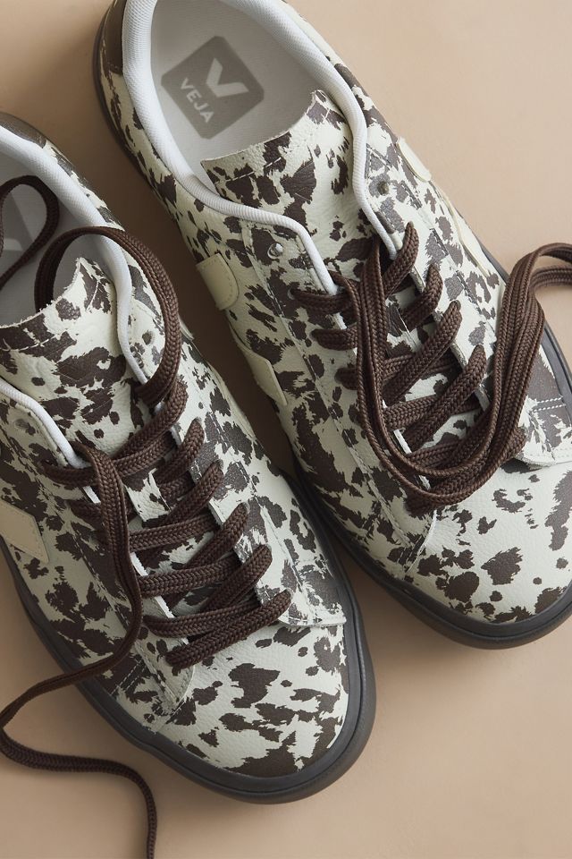 Zapatillas de Cuero con Estampado de Vaca Veja Campo #6