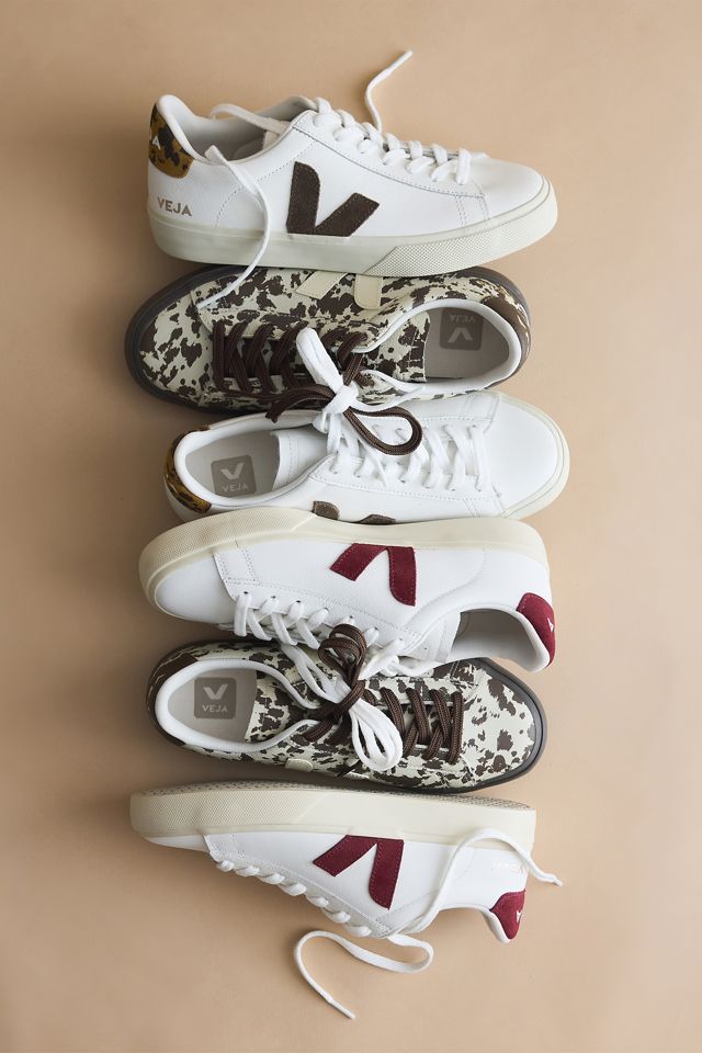 Zapatillas de Cuero con Estampado de Vaca Veja Campo #7