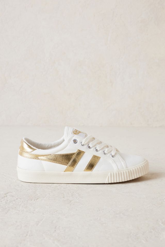 White and Gold Sneakers