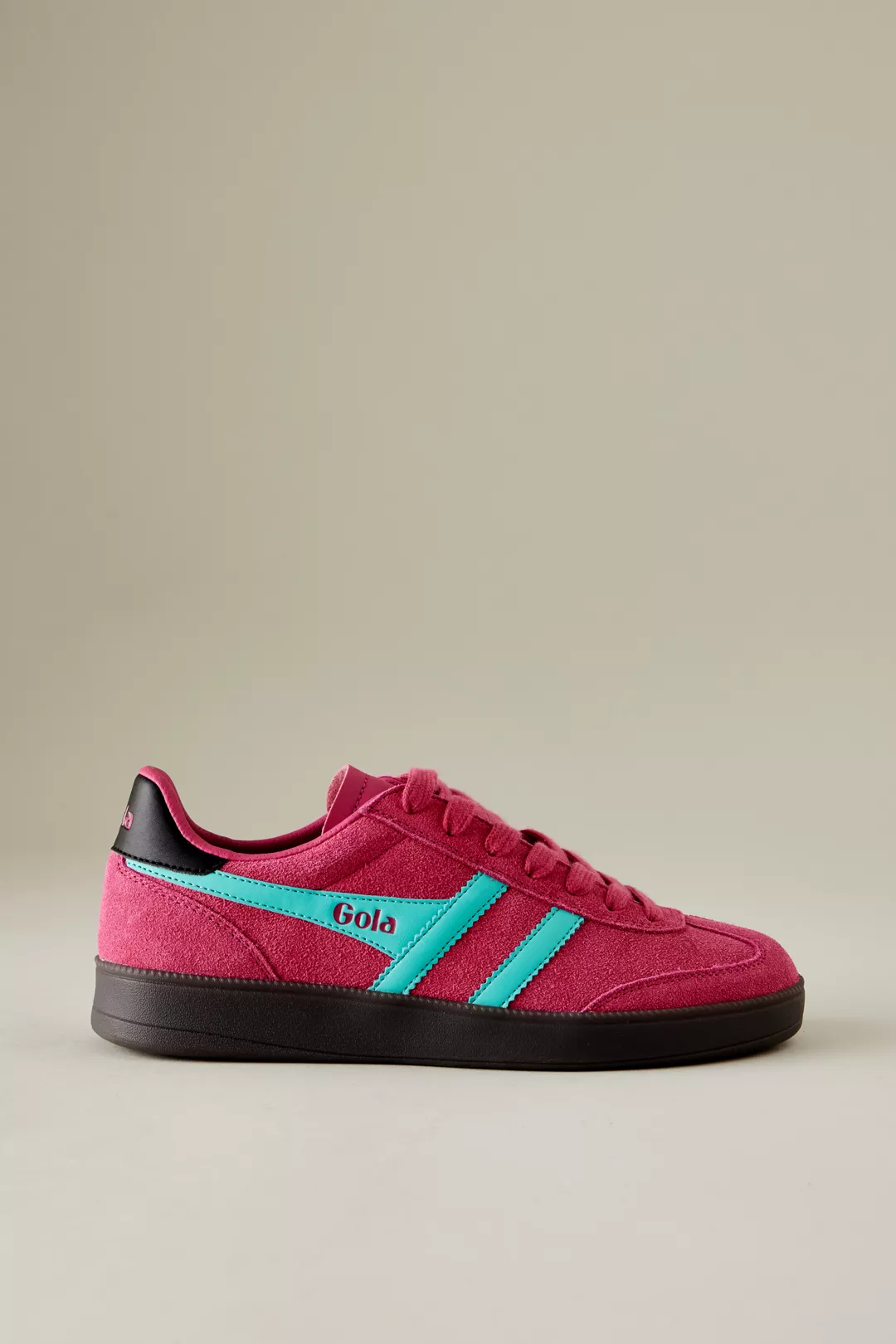 Raspberry red suede Gola Viper Trainers