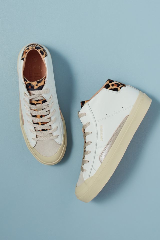 Zero Cent Cinq Topaz Leopard Stampa Mid Top Trainers