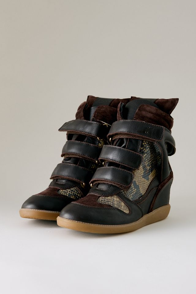 Bronx Jaeyy Snake Print Wedge Trainers #1