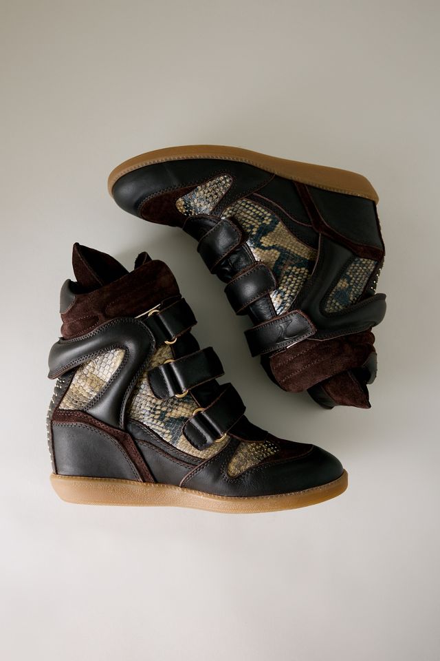 Bronx Jaeyy Snake Print Wedge Trainers #3