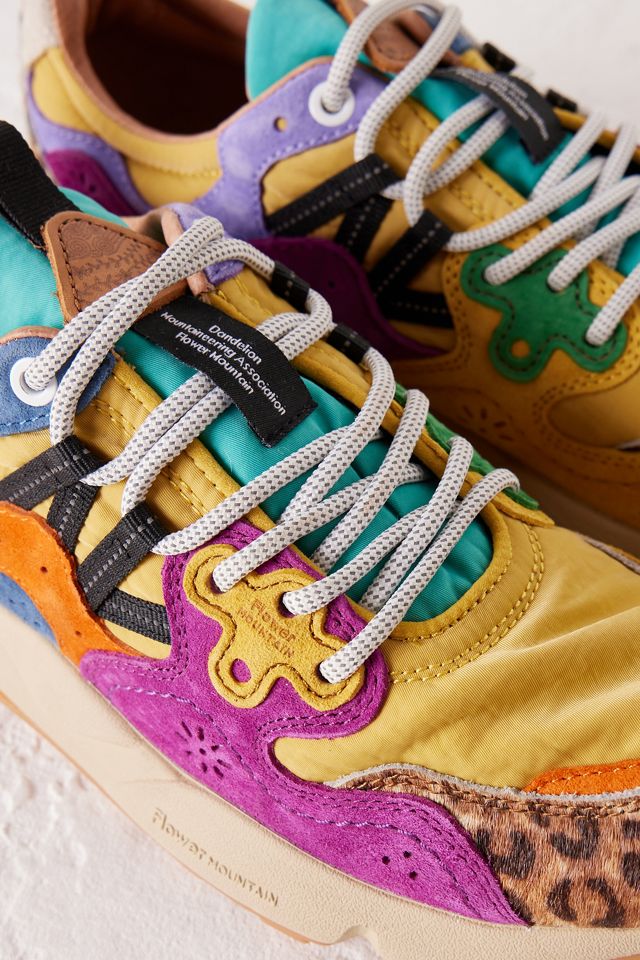 Flower Mountain Yamano 3 Leopard Print Suede Trainers